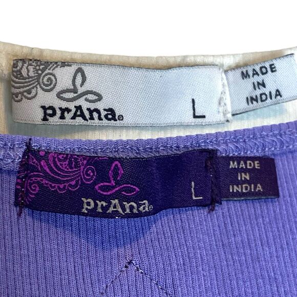 Prana Ribbed Jane Tank Top Womens L Set Of 2 Athleisure Yoga Minimalist Layering - Picture 3 of 10